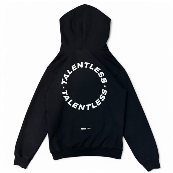 Talentless Pitch Black Circle Logo Pullover Hoodie Cozy  Sweatshirt Sz Small - Picture 3 of 12